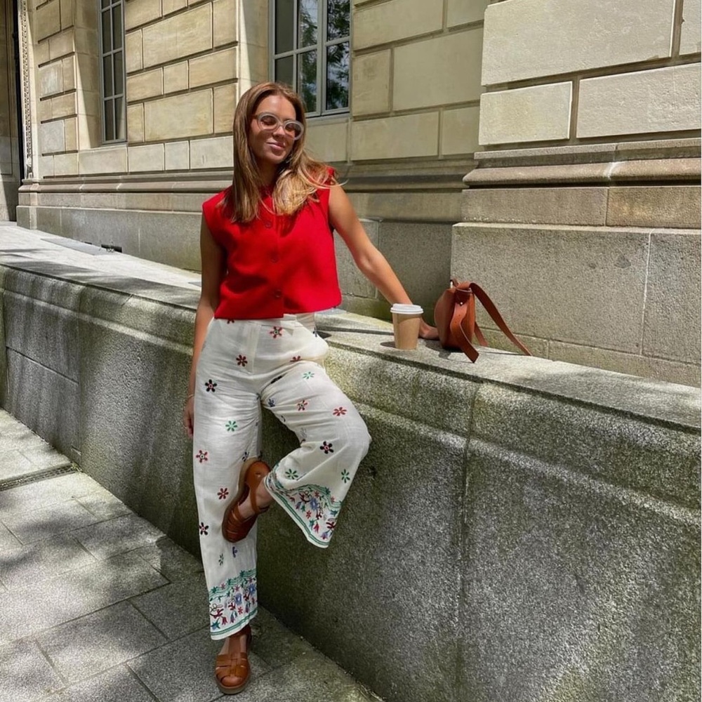 Size Small | Zara | Floral Embroidered Culottes - Picture 11 of 15